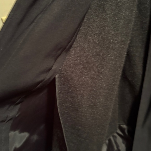 Jones New York Dark black lined coat with hood. - Picture 2 of 6